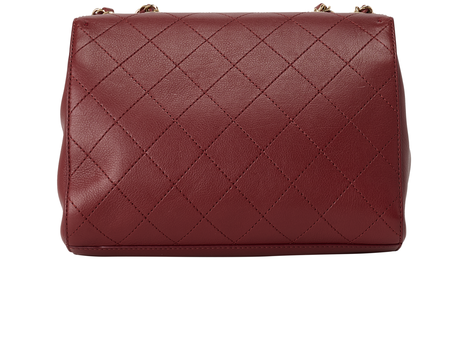 Pocket Flap, &pound;2,900, Handbags, Burgundy, Leather, Back view